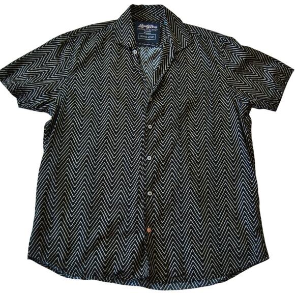 Lansky Bros Shirt Large Black Jungle Room Elvis Presley David Smith - Picture 1 of 8